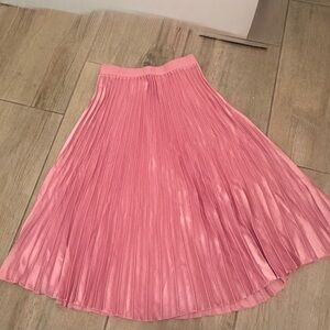 H&M Rose Pink Pleated Midi Skirt